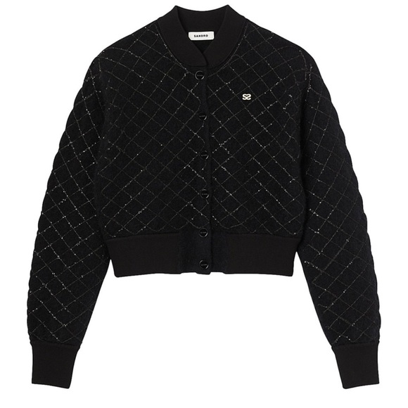 Jackets & Blazers - Sandro Sequined coatigan cardigan sweater varsity jacket
